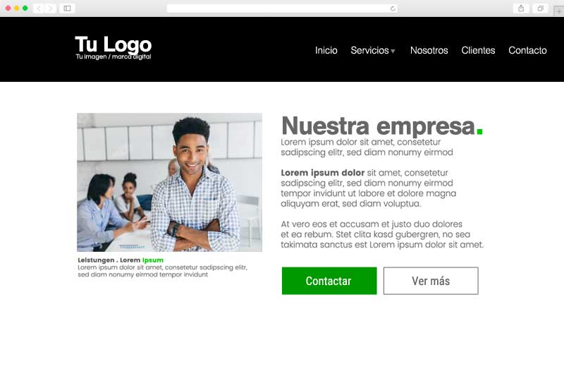 Sección empresa - Página Web Guayaquil. Agencia publicitaria Guayaquil